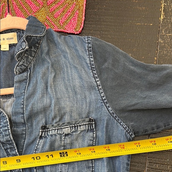 Cloth & Stone Denim Blue Dress w/ two front pockets size XS - Picture 6 of 9